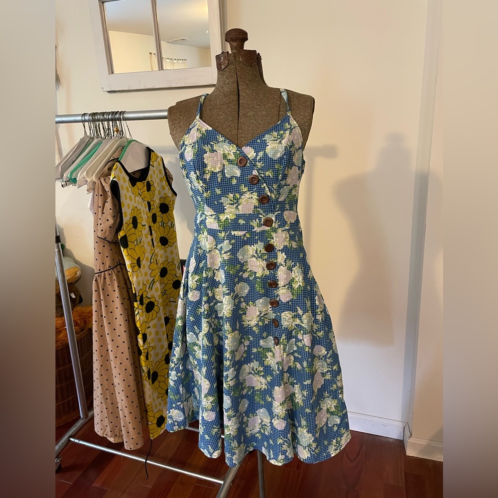 Modcloth blue floral dress